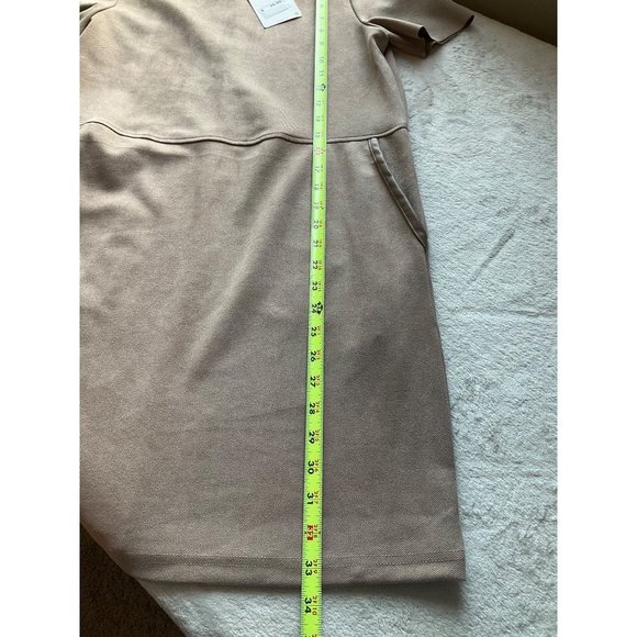 New w/tags Zara Sz.Small Sheath dress pullover Tan short sleeve - Picture 8 of 10